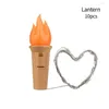 Remsor 10st vinflaska ljussträngslampor LED Flame Corkchristmas Fairy For Home Outdoor Halloween Party Wedding Decoration