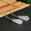 Dangle Earrings 925 Silver Inlaid Natural Jade Myelin Flower Fashion Women's Magnolia White Meldonamuch