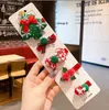 Baby Girl Christmas Snowman Tree Star Design Barrettes Niñas Accesorios Lucky Deer Snowflake kids Gift 5pcs / set