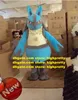 Vivid Blue Pocket Monster Mascot Costume Mascotte Monstrosity Freak With Yellow Prickly Coat Long Blue Tail No.1238 Free Ship