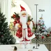 Juldekorationer f￶r hem ￥r 2022 25 Stilh￶jd 30 cm Santa Claus Doll Children's Gifts Window Ornament Navidad