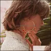 وصلت Hoop Huggie مبالغ فيها قلادة حمراء القلب أقراط كبيرة للنساء للنساء Vintage Lady Jewelry Circle Oorbell DHM5V