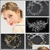 Barrettes à cheveux Barrettes Pinces à cheveux Barrettes Romantique Fleur De Cristal Bandeau De Mariée Clip En Dentelle Femmes Mariage Casque Fiançailles Bri Dhdnk