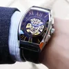 Orologi da polso Orologio da uomo di lusso Quadrante scheletro quadrato Orologi meccanici automatici Rettangolo impermeabile da uomo Relogio Masculino