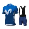 Cykeltröja Set Movistar Mönster Herr Sommarkläder Andningskläder Kit Kortärmade Bib Shorts MTB Ropa Ciclismo Maillot Wear 221104