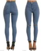 Women's Jeans Fashion High Waist Jeans Woman Femme Stretch Black White Pencil Pants Denim with Pockets Skinny Ripped for Women
