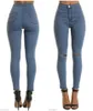 Jeans pour femmes mode taille haute Jeans Femme Femme Stretch noir blanc crayon pantalon Denim avec poches Skinny déchiré pour les femmes