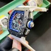 Relógios de luxo moinho para richa relógio mecânico masculino Rm11-04 movimento automático suíço safira espelho pulseira borracha marca designer sportsri