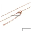 قلادات مطرز بالخرز المعلقات المجوهرات 5pcs 316l RVS 1 5 2mm Rolo Ketting Gold Steel Tone 40 45 50 60cm سلسلة Karab Otexu