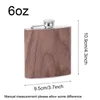 6oz Portable Pocket Stainless Steel Hip Flask Flagon Wood Grain Pattern Whiskey Wine Pot Drinker Alcohol Bottle Travel Tour Drinkware SS1104