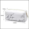 Pencil Cases Large Marble Pencil Case Leather Pen Box Big Makeup Bag For Girls Gift Pu Etui Office School Travel Supplies Chancery P Dhfxh