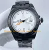 Montre automatique pour hommes 2 couleurs dans une boîte Montre-bracelet pour hommes 42 mm Cadran blanc Bracelet en acier inoxydable PVD noir Automatique Mécanique Hommes Montres Sport