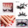 8D DIY Mink Eyelashes With Diamonds And 24Pcs Wearable Press On Nails Set Fluffy Thick Crisscross False Lashes