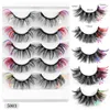 Extensions de faux cils colorés épais et doux, bouclés, croisés, réutilisables, faits à la main, multicouches en vison, faux cils, bande complète, 4 modèles DHL