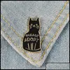 Pins broches pins broches sieraden zwarte email kattenknop voor kledingtas alsjeblieft aannemen de badge van cartoon dier cadeau vrienden c otmas