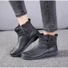 nuovi stivali alla caviglia da donna in pelle PU scarpe da donna vintage slip on punk caldi appartamenti corti donna donna calzature primavera 2022 di alta qualità