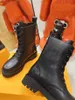 Luxury Designer Women Boots Territory Boots Leather Flat Ankle Boot Fashionabla och bekv￤m storlek 35-40