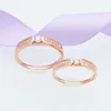 Ringos de cluster 585 Purple Gold Inclaid Crystal Gemstone Wedding for Couples14k Rose Moda Unissex Jóias de luxo Enviar namorada