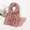 Sciarpe Boho Morbido Abbronzante Stampato Hijab Sciarpa Lunga Elegante Donna Musulmana Avvolge Scialli Turbante Moda Donna Malese Copricapo Quotidiano