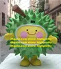 Vers geel groene durian jackfruit mascotte kostuum fruit chique dresh met greens kegel durians shell rode mond nr. 5700 gratis schip