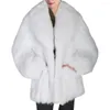 معطف الفراء النسائي معطف دافئ سترة النساء الشتاء أزياء معاطف طويلة الاصطناعية الطويلة