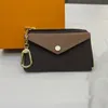 Carteras de cuero de lujo Llavero Cordones Llavero de diseñador Patrón de flores antiguas Bolso Colgantes con dijes Clips para dinero