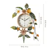 Wall Clocks Quartz Flower Nordic Watch Luxury European Personality Silent MiniMalist Japanese Room Reloj Modern Saatration