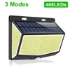 Buiten Solar Wall Lights 468leds PIR Motion Sensor Waterdichte Lamp voor Porch Garden Patio Yard Garage Pathway Kerstdecor