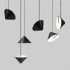 Lampes suspendues Nordic Simple Led Pendany Lampe Noir En Fer Forgé Suspendus Lumières Pour Chambre Chevet Cuisine Suspension Luminaires