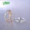 Solitaire Ring Vistoso أصلي 14K Whiteyellellowrose Gold S للنساء نمط بسيط الأبدية المشاركة الماس الذكرى السنوية المجوهرات الراقية 221103