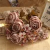 Dekorativa blommor konstgjorda stort gäng Peony Wedding Holding Home Flower Wall Decoration med falska 10st