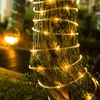 Strängar juldekoration party lampor utomhus greet garland vinter festoon led rör rep sträng ljus solen/USB/batteri 7/12/22m
