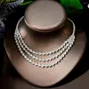 Necklace Earrings Set HIBRIDE Three Layers 4pcs And Earring Leaf Design Fashion Women Bridal Wedding Collier Femme N-1900