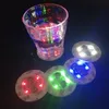 36pcs 3mm 4LEDs Flash Light Bulb Novità Illuminazione Led Bottle Cup Mat Coaster LED Glorifier mini Glow sticker Club Bar Decorazione per feste