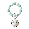 Cartoon Panda Pendant Bracelet Keychains Silicone Beaded Bracelets Cute Doll Keyring Fashion Accessories