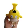 Narguilé bang en silicone jaune canard Kawayi Brûleur à mazout Pipe à eau avec bol en verre de 14 mm Tabac Bubbler adorable mini bongs Hauteur 12,5 cm