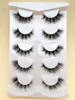 قطة العين كاذب رموش ناسفة 3D Faux Mink Lashes نهاية العين إطالة رقيقة من الرموش اليدوية 5 أزواج حزمة الأزواج