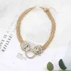 Joyería al por mayor, collar de leopardo de lujo, colgante, collar de cadena cubana de oro con diamantes a la moda