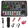 Microphones Microphones Podcast Microphone Sound Card Kit Professional Studio Condenser Mic F998 Live Sound Mixer For Livestreaming Podcasting