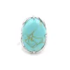 Anello da dito ovale in pietra preziosa naturale Anello da donna regolabile Reiki Chakra Anello punto di guarigione Quarzo rosa Onice Lapislazzuli Gioielli Unakite BT003