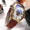 Orologi da polso Orologio da uomo di lusso Quadrante scheletro quadrato Orologi meccanici automatici Rettangolo impermeabile da uomo Relogio Masculino