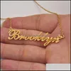 Подвесные ожерелья подвесные ожерелья Laura Love Heart Название Ожерелье персонализированное золото ошейник из нержавеющей стали для женщин -девочек f dhsix