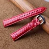 Watch Bands Special Snake Leather Watchbands Red White And Black Ladys Mens Accessories Strap Bracelet Butterfly Buckle 18mm 20mm 22mm