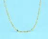 Chaînes Pure 24K Yellow Gold Blade Chain Necklace / 999 Arrival Women Necklace 4g
