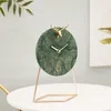 Relojes de pared FQ Modern Light Luxury Marble Desk Clock Adornos de mesa