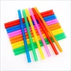 Disposable Dinnerware Disposable Dinnerware 100Pcs Color Plastic St 11X210 Mm Handmade Diy Creativity Straight Pipe 100 Single 8 Col Dhpkt