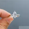 Klusterringar Vitt guldfyllda Marquise Zircon Rings for Women Wedding Engagement Jewelry Crystal Stone Ring Female Luxury Accessor DH8ML
