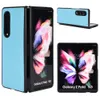 Phone Cases For Samsung Galaxy Z Fold 5 4 3 Funda Lychee Litchi Sticker PU Leather Plastic Back Case Cover