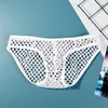 Unterhosen Herren Sexy Low-Rise Mesh Höschen Schlüpfer Bikini Unterwäsche Slips Atmungsaktive Hohle Unterbekleidung Elastische Männliche Unterwäsche