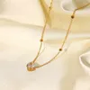 Подвесные ожерелья Ожерелье Сердце в форме хрустальной цирконы Золото, покрытая из нержавеющей стали, украшения ювелирных изделий